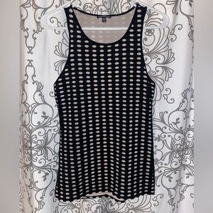 Express black and tan hole design tank top